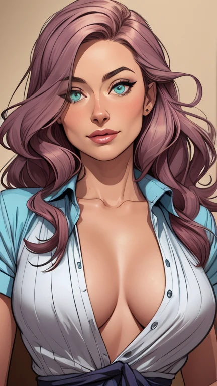 Personagem mulher Olivia Wilde de guerras Imagem de desenho animado de uma mulher .cartoon style illustration, estilo de arte dos desenhos animados, estilo de arte dos desenhos animados, digital illustration style, design de personagens altamente detalhado, arte digital detalhada coragem, Forest fan art, Design de personagens de retrato, beautiful digital illustration, retrato de alta qualidade, Arte em quadrinhos, mulher jovem cabelo com transas lindas . Beautiful lined eyes Medium large bust and wonderful sexy clothes. image expression of sexual desire from the waist to the head illustration