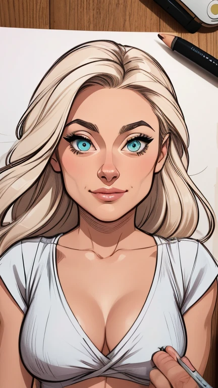 Personagem mulher Olivia Wilde de guerras Imagem de desenho animado de uma mulher .cartoon style illustration, estilo de arte dos desenhos animados, estilo de arte dos desenhos animados, digital illustration style, design de personagens altamente detalhado, arte digital detalhada coragem, Forest fan art, Design de personagens de retrato, beautiful digital illustration, retrato de alta qualidade, Arte em quadrinhos, mulher jovem cabelo com transas lindas . Beautiful lined eyes Medium large bust and wonderful sexy clothes. image expression of sexual desire from the waist to the head illustration 