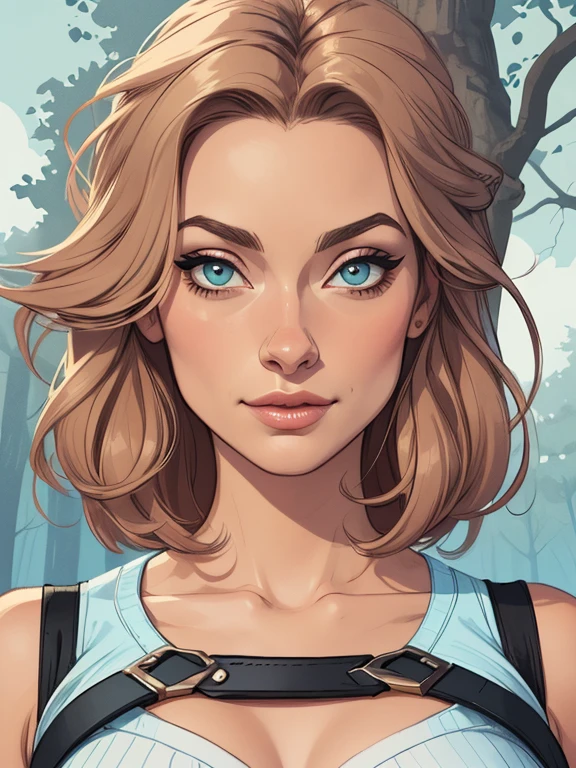 Personagem mulher Olivia Wilde de guerras Imagem de desenho animado de uma mulher .cartoon style illustration, estilo de arte dos desenhos animados, estilo de arte dos desenhos animados, digital illustration style, design de personagens altamente detalhado, arte digital detalhada coragem, Forest fan art, Design de personagens de retrato, beautiful digital illustration, retrato de alta qualidade, Arte em quadrinhos, mulher jovem cabelo com transas lindas . Beautiful lined eyes Medium large bust and wonderful sexy clothes. image expression of sexual desire from the waist to the head illustration