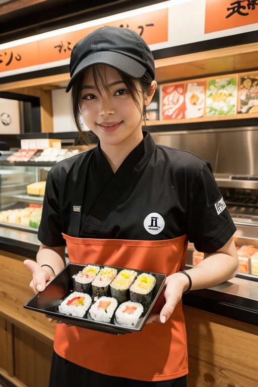 Logo Man Japanese food shop signature sushi
