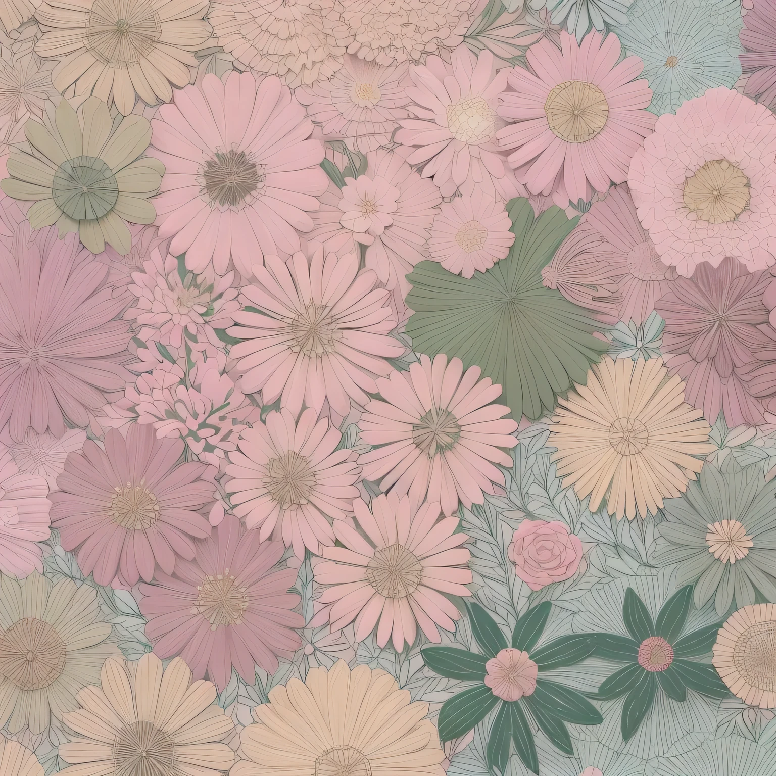 Small flower pattern label style, Flat style, Vectorstyle, style, Simple style, Very soft pastel colors，For example, ancient pink, Moss Green, Light Blue, light brown, light, Soft light purple, Soft white. White background