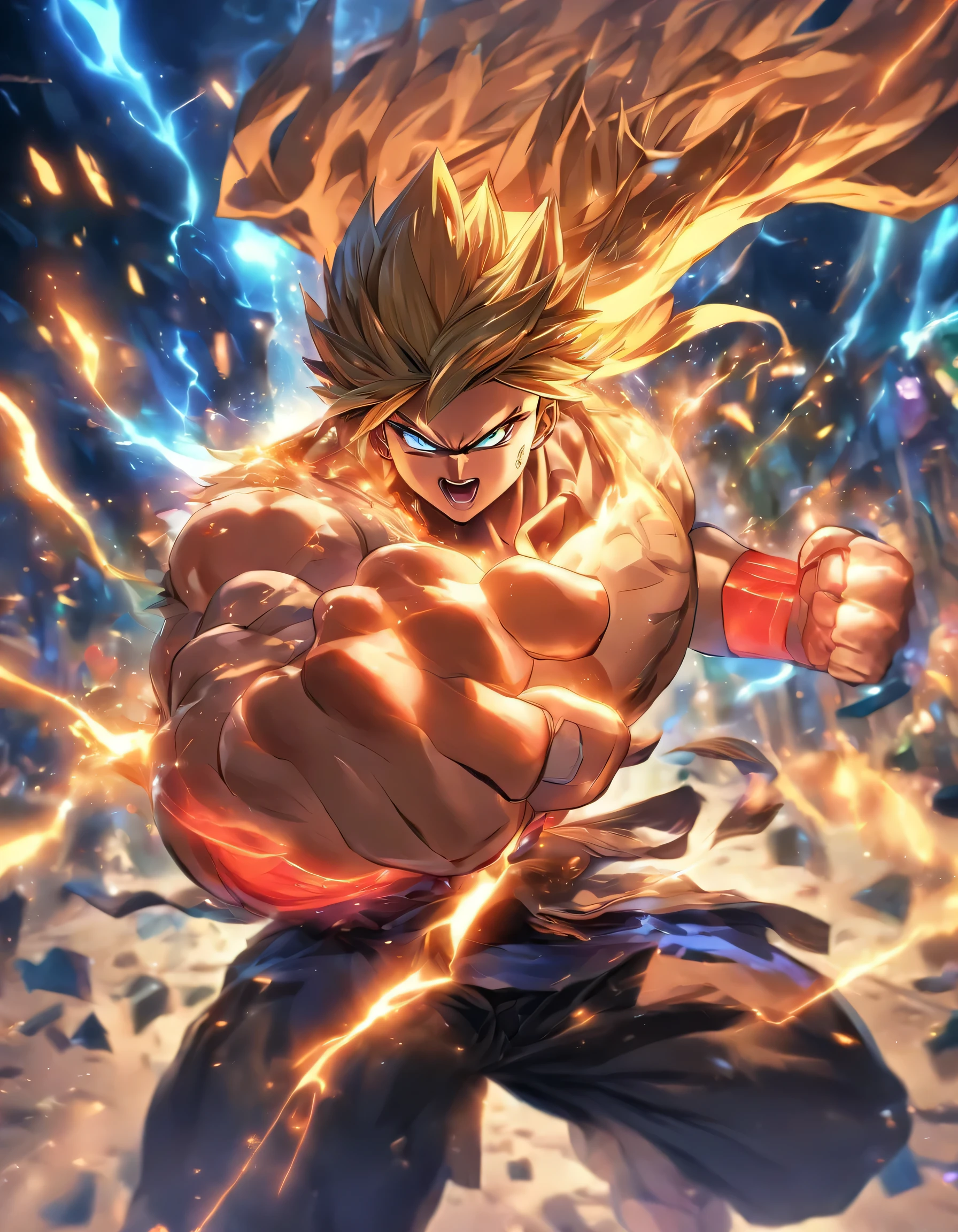 Sett, Hard Punches, Meta Human Muscle, Blow of the Night, Invincible Master, Resilient Man, League Of Legends, Fantastic, Epic, 3D, HD, 8k, HDR, Anime Reallity, Anime Detailed, Anime Style, Super Detailed, High Detailed. Final Detailed.