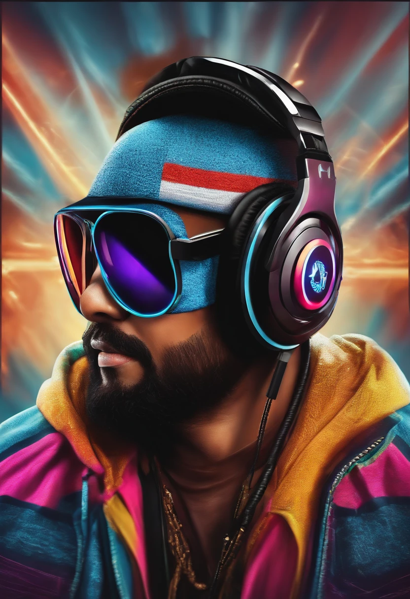 Criar uma logotipo de dj com um chapeu panama e um headset