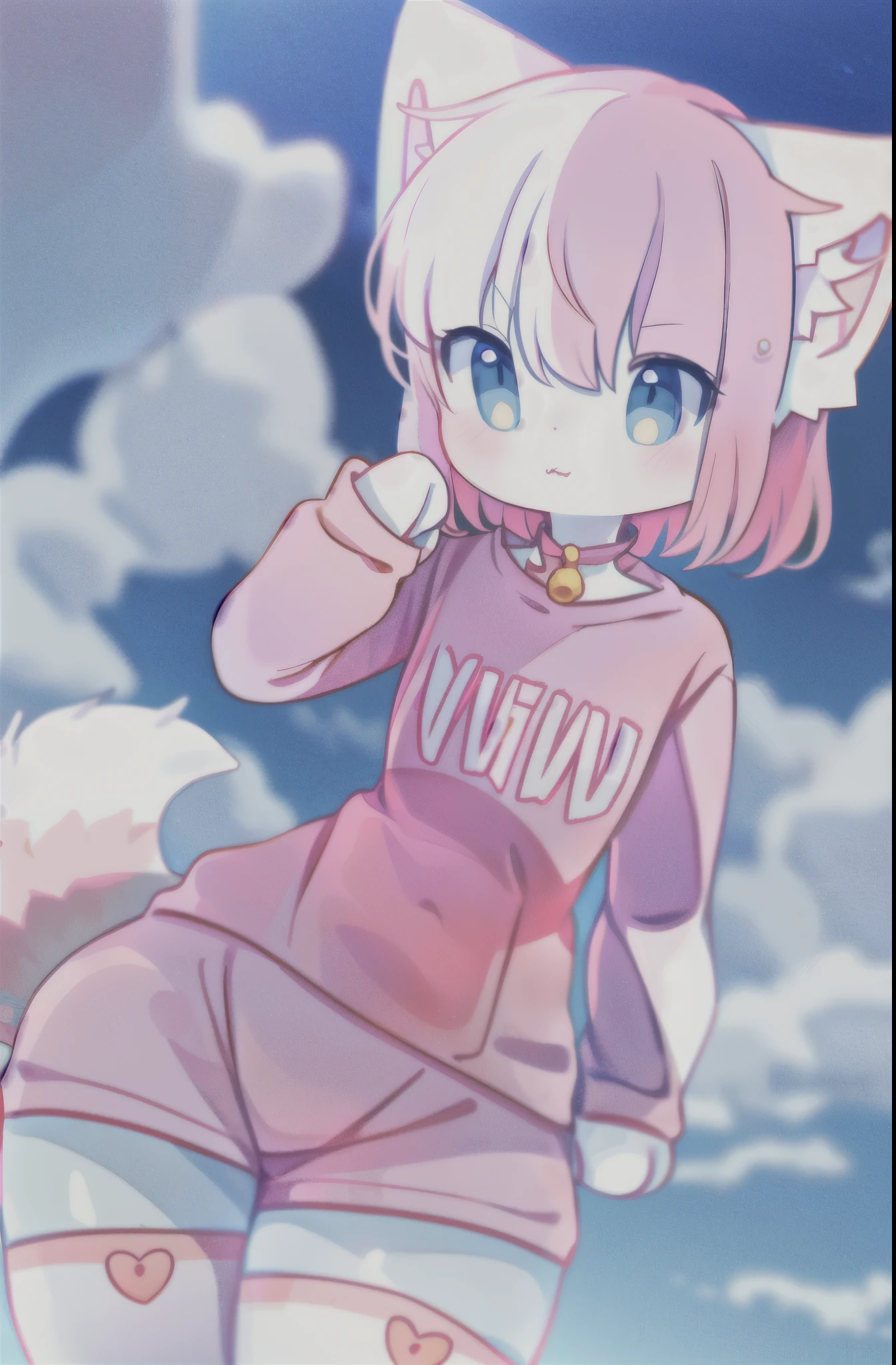 Anime boy with pink shirt and white crotch, und eine rosa Katze, fursona!!!!, female furry mini cute style, cute anime catboy, pelzige Fursona, Pelzige Kunst!!!, Holo is a wolf girl, pelzige Furaffinität, fursona art, Nyaruko-san, weibliche Fursona, nekomimi, Anime-Catboy, Fursona-Auftrag, Allein, dick_Schenkel, white outline, full body, shy,