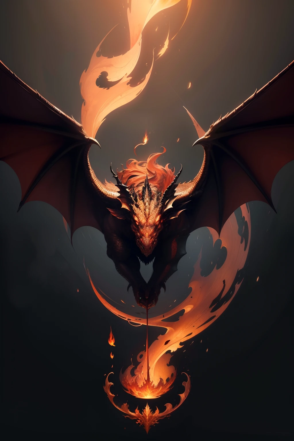 The head of a dragon,wings(Demon's wings,Flame-entwined wings,Huge wings unfolded
