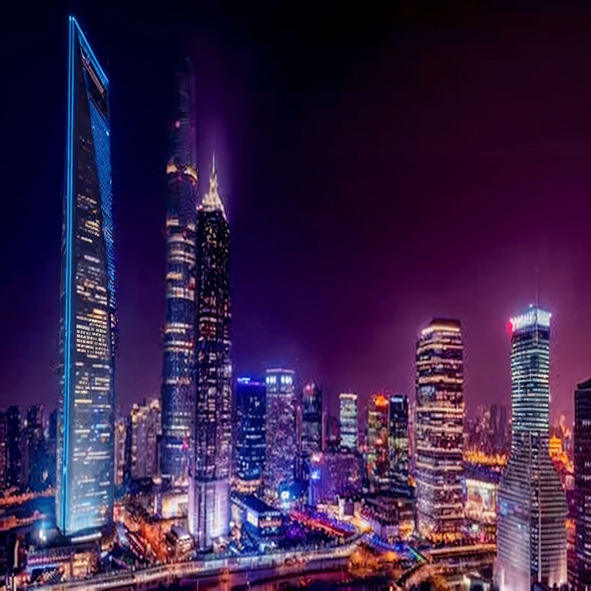高層ビルと明かりが輝くCity of nightのスカイライン, shanghai city, Beautiful City of the future, City of night, Beautiful Cityscape, Beautifully illuminated building, Beautiful City, Background city, Vibrant city lights, tech Background city, futuristic cityscape photo, neon megaBackground city, neon Background city, Background city