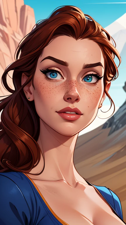 Beautiful portrait mode pose Cartoon character in dynamic pose two women together with freckles on their faces Disney princess Queen Anna of Arendelle with 1,60cm on the left and together with a symmetrical body and beautiful breasts, corpo bem definido, delicado e sensual, estilo de desenho animado, digital illustration Portrait mode a close up of two women Cartoon style digital illustration in bikinis in front of a mountain, artegerm e lois van baarle, artegerm e atey ghailan, modelo uniforme | artegerm, artegerm e Genzoman, artegerm comic, como visto em artegerm, artegerm e wlop, artegerm and rossdraws style digital illustration cartoon style 