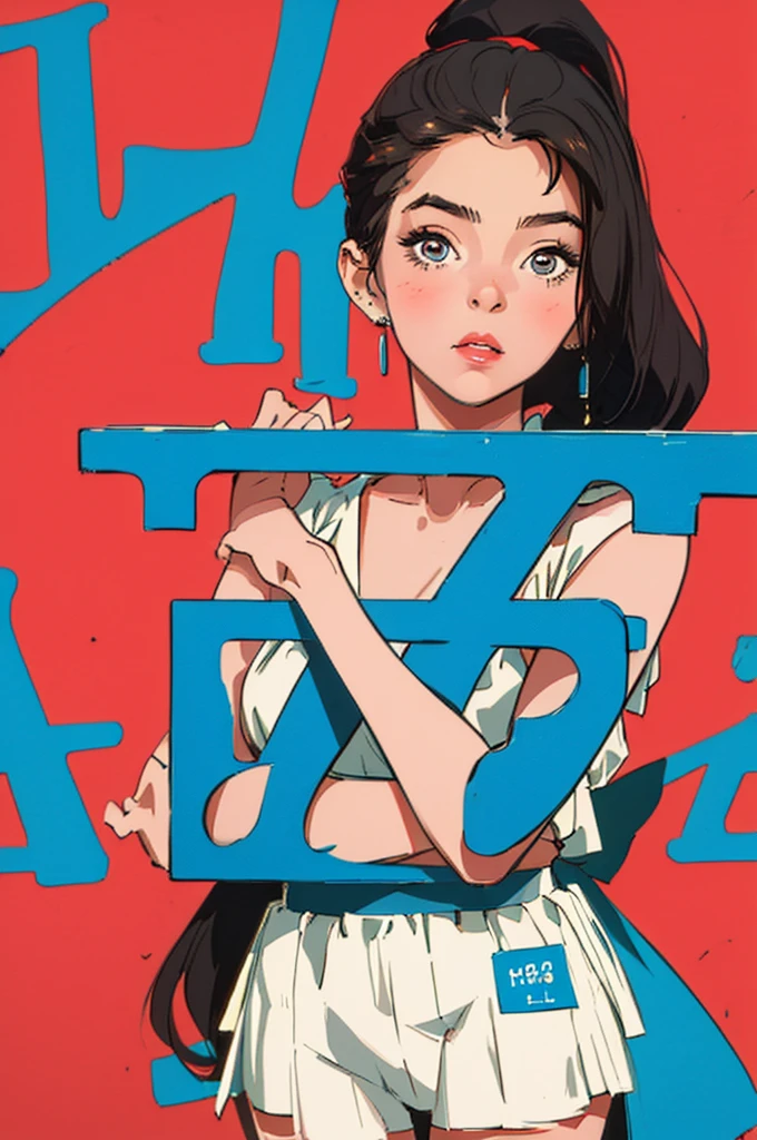 (best quality, masterpiece), 1girl, 1980s \(style\), looking at viewer, pinup \(style\), upper body,
