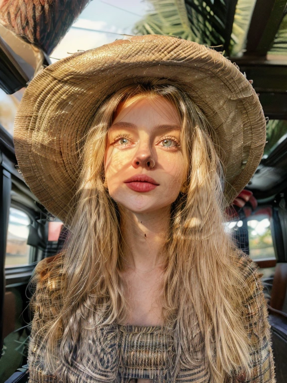 1girl wearing koboi hat(8k,hd,ultrahd,realistic,hdr,detailed)