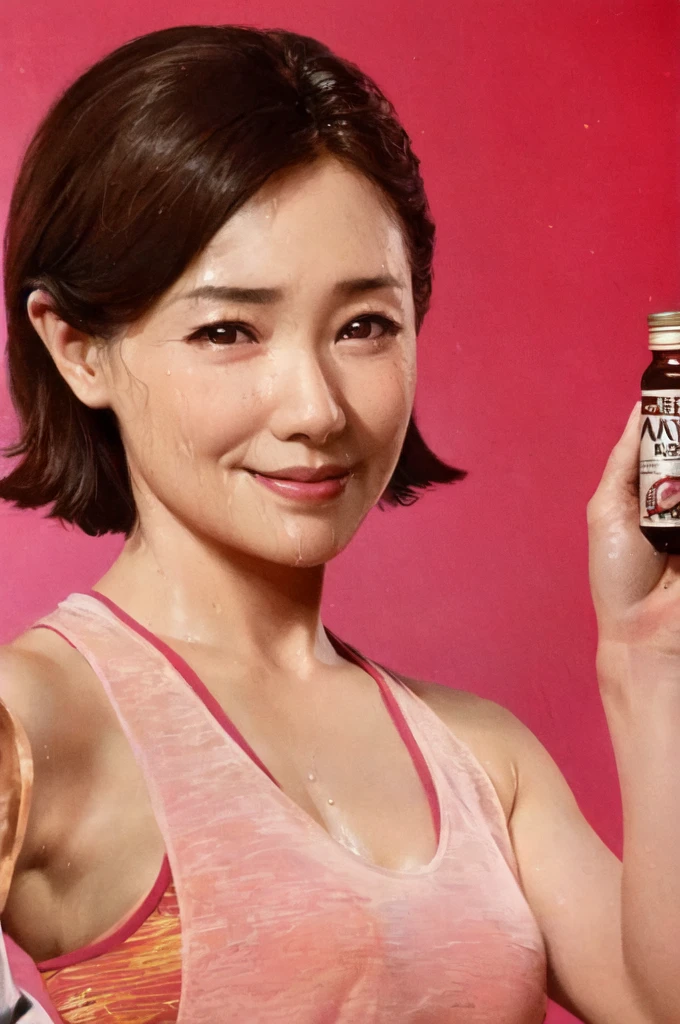 (masterpiece:1.2, highest quality), Actual, (Real Photo, Intricate details, Depth of written boundary), masterpiece, highest quality, ,8K, Beautiful Japanese Women,Mature Woman, thick, huge , Abnormal breast swelling, Fitness Model, Red cheeks,((Underarm)),(((Sweaty))), ((Soaking wet)), My clothes are soaked, Wheezing