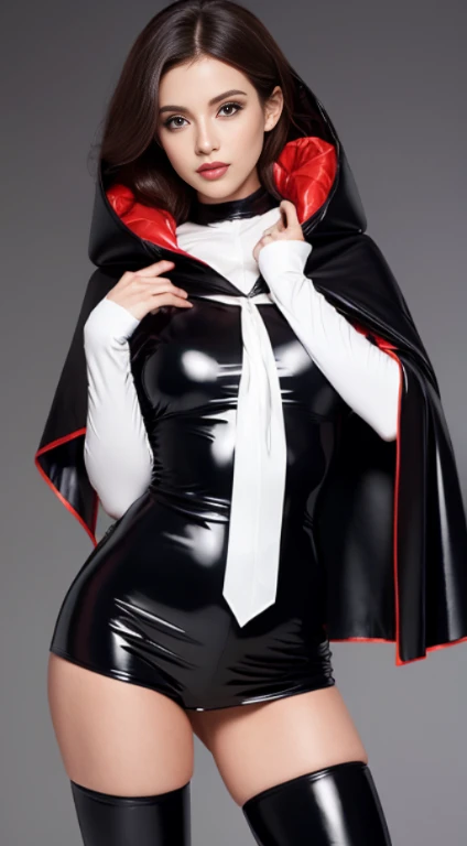 Latex pvc leather cape cloak coat satin longsailor costume