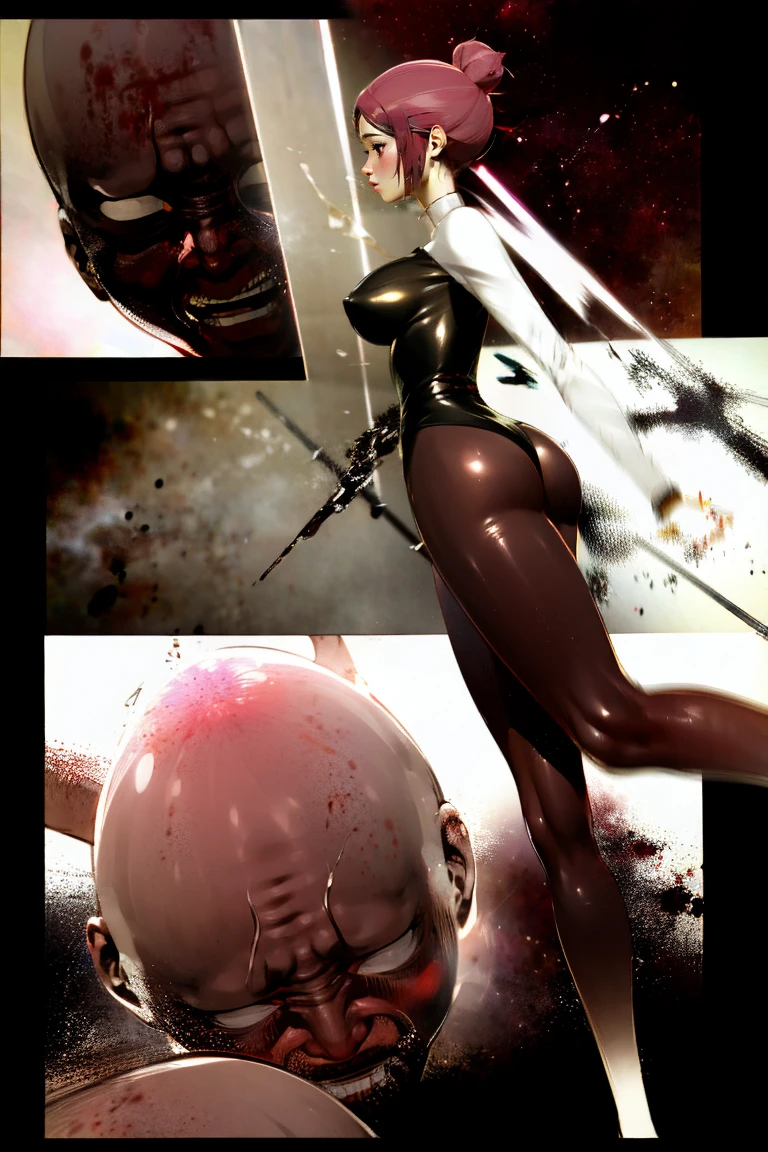 realistic,3d,Unreal Engine 5,skin texture,anatomically correct,1 beautiful korean lady in a sexy leotard and sexy leggings,solo,legging chain, holding hiny, with a smile, skewering many sausages with metal sticks and drenched with white cream, front view, fullbody, ((Best quality)), ((Masterpiece)), ((Realistic)),UHD,rich background, film shooting, depth of field, Super visual, touch of supernatural horror, insanely terrifying masterpiece,Pink cave, flowing white sticky lotion, flowing down in strands,,body glow,Glowing Line,fluorescence,Glow Example,Tracking example,flash, Backlight,translucent,light particles,Strange schizophrenic imagery fills the room, showing an eerie blood-red starry sky pattern and the walls are liquid