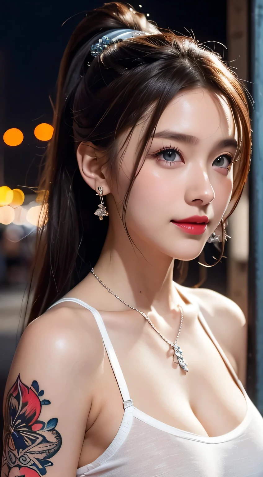 8k, Ultra-high resolution, Highest quality, masterpiece, 三分割法によるphotograph,Surreal, photograph, 1 Girl, (16 years old:1.3), pretty girl, Cute Face, 細部までBeautiful Eyes, 細かくdetailedに,masterpiece,One Girl:1.2,Japanese female announcer,cowboy shot,grin,Blonde hair,Updo hairstyle,((vampire:1.4)),I can see the fangs, Natural skin texture、(Luxurious dress clothing from Medieval Europe:1.4)、(Colorful costumes:1.4)、Attractive girl、16 years old、(Perfect female body:1.4)、(女の子のポートレートphotograph:1.4)、(Photorealistic images:1.4),Medieval streetscape,(Beautiful Face:1.4),Beautiful and attractive eyes、Beautiful Eyes、(Tight waist:1.4)、(Beautiful girl with perfect body proportions:1.4),Red lips,(choker:1.4),Looking at the audience,(((Ideal body type))),A-cup small breasts :2,、Portraiture:2、Perfect Anatomy、鮮明なdetailed、detailed,Fashion magazine cover,Thin lips,Gray background ,完璧でBeautiful Face ,完璧でCute Face, Skin with attention to detail, Perfect limbs、Narrow waist,Looking at the audience,(((Ideal body type))),A cup small breasts :2,Portraiture:2,Perfect Anatomy,鮮明なdetailed,detailed,Surreal,Light and shadow,moonlight