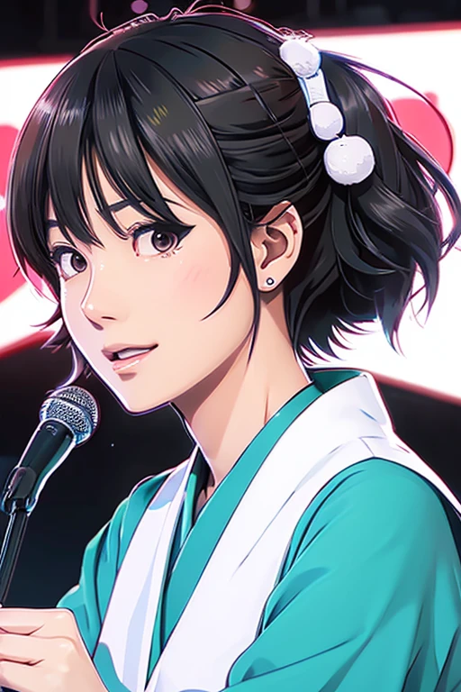 Draw announcer Kuniko Nakaya in anime style