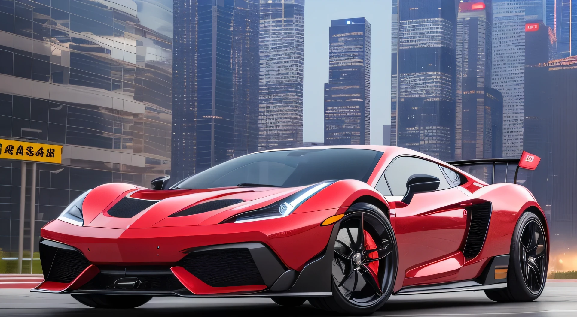 cool sports car, Cyberpunk style, AN EXAGGERATED LOOK, Futurism, Technology - Automatic