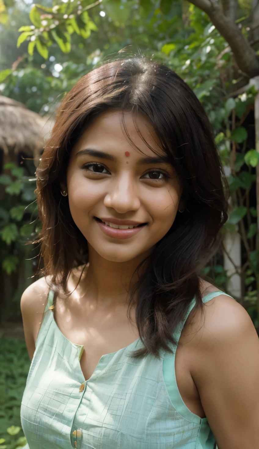 A beautiful Indian girl cute smile (best quality,highres,realistic:1.37),beautiful Indian girl,cute smile,outing,soft lighting,detailed eyes,lush green garden,natural beauty,vibrant Gujarat colors,traditional clothing,long flowing hair,sunshine filtering through trees,nature backdrop,subtle shadows,photorealistic rendering,playful expression,joyful atmosphere,fun-filled day,harmonious surroundings,blooming flowers,endearing charm,serene atmosphere,gentle breeze,happiness radiating,peaceful ambiance,delicate features,expressive face,cheerful disposition,colorful atmosphere,ethereal beauty,graceful pose,memorable moment,fond memories,positive vibes. A beautiful Indian girl cute smile 