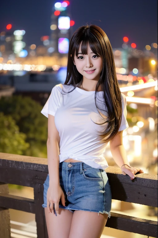 A place with a beautiful city night view、whiteTTeenage Japanese woman wearing a shirt, 、女の子cute-整った顔,、big breasts、若いcuteアジア人の顔, Beautiful young Japanese woman, Gorgeous Young Japanese Woman, Japanese Girls, Young and adorable Japanese face, cute - 整った - 顔, cute若い女性, Young and pretty girl, Nice delicate face、Wearing a tight shirt, young slim gravure idol、clear、cute、8K、Shortcuts,Panty drop