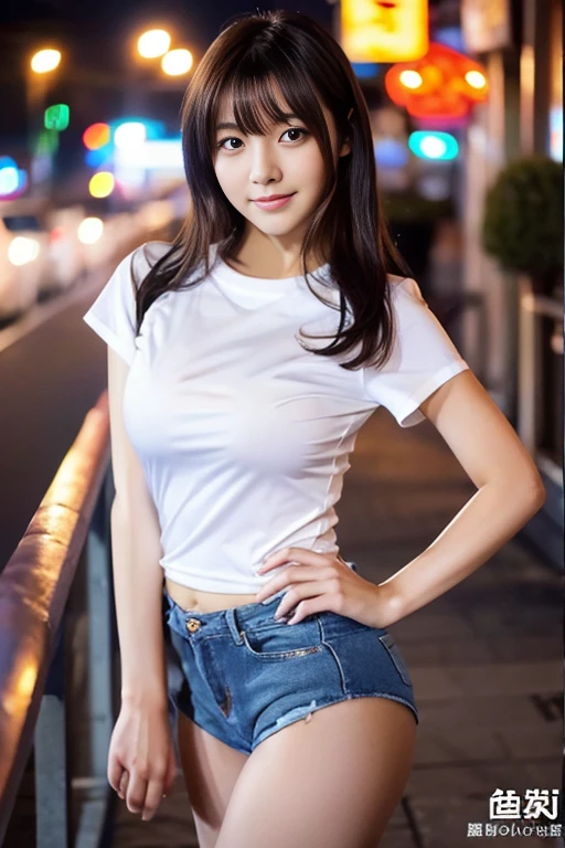 A place with a beautiful city night view、whiteTTeenage Japanese woman wearing a shirt, 、女の子cute-整った顔,、big breasts、若いcuteアジア人の顔, Beautiful young Japanese woman, Gorgeous Young Japanese Woman, Japanese Girls, Young and adorable Japanese face, cute - 整った - 顔, cute若い女性, Young and pretty girl, Nice delicate face、Wearing a tight shirt, young slim gravure idol、clear、cute、8K、Shortcuts,Panty drop