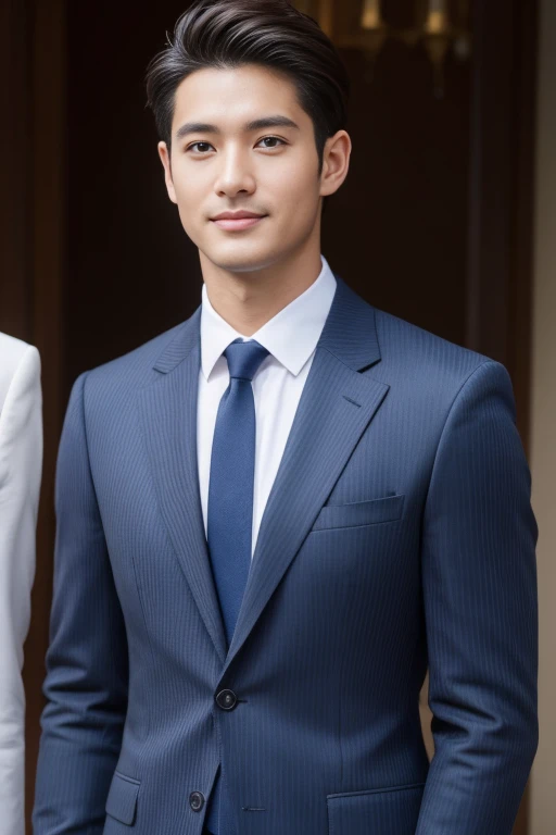 striped brown suit、 30-year-old handsome employee、Hair is neat.No short beard.no beard. (Super handsome S-class suit guy)、 Japanese 30-year-old man、 merchant、 Ultra-luxury set、 office、 Stand up in a suitSyoung handsome man、 Full body image、 (CG Unity 8K high-detail photos)、 (a very detailedSThe handsome guy in the class)、 (Photos are real)、 ((top quality))、 Super detailed、 (Masterpiece)、 Ultra high quality、 High、 audience、 gentleman、 very beautiful hair、 short hair、 bright photos、 As handsome as a model、 As handsome as an idol、 Luxury watches、 Eyes balanced looking at the audience with a slight smile