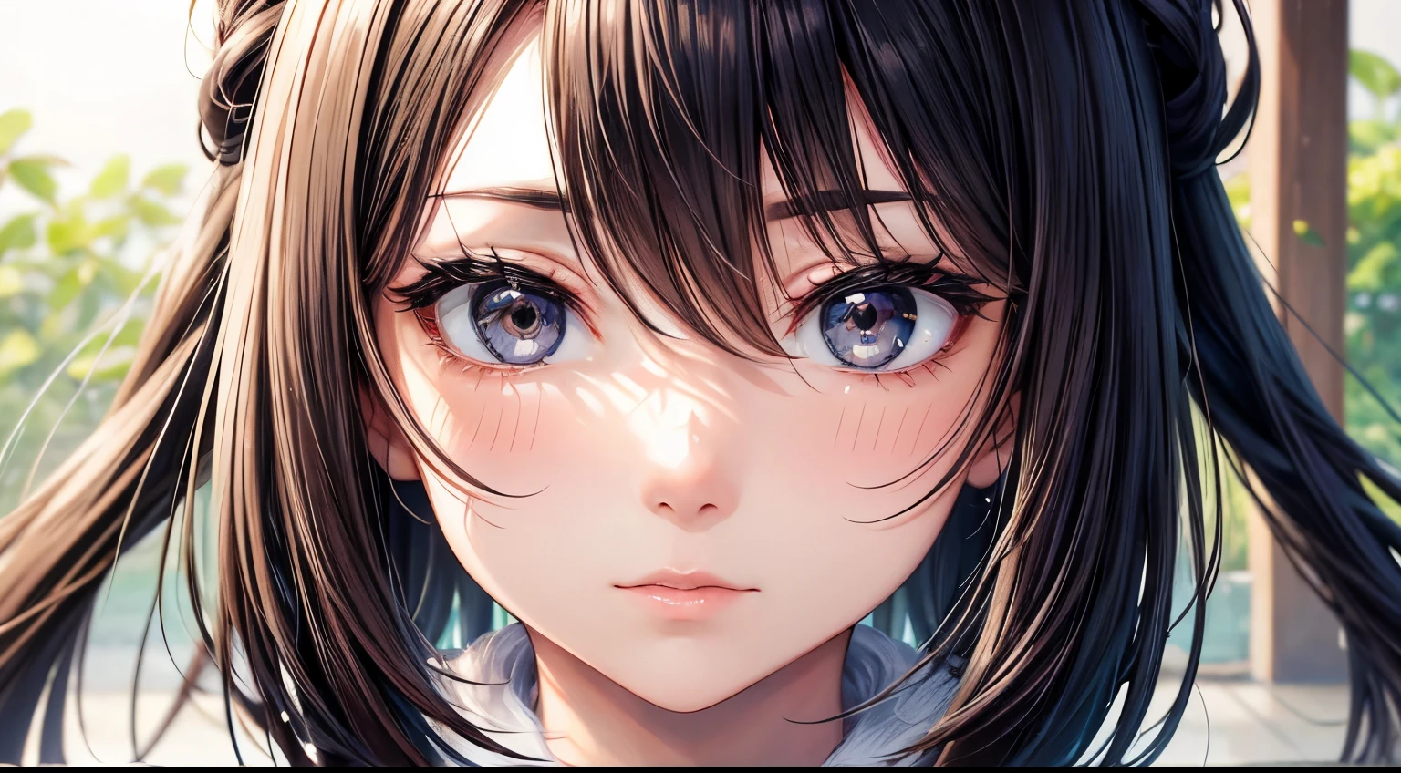 Calm expression woman Detailed facial expression depiction Detailed hair depiction Asahi