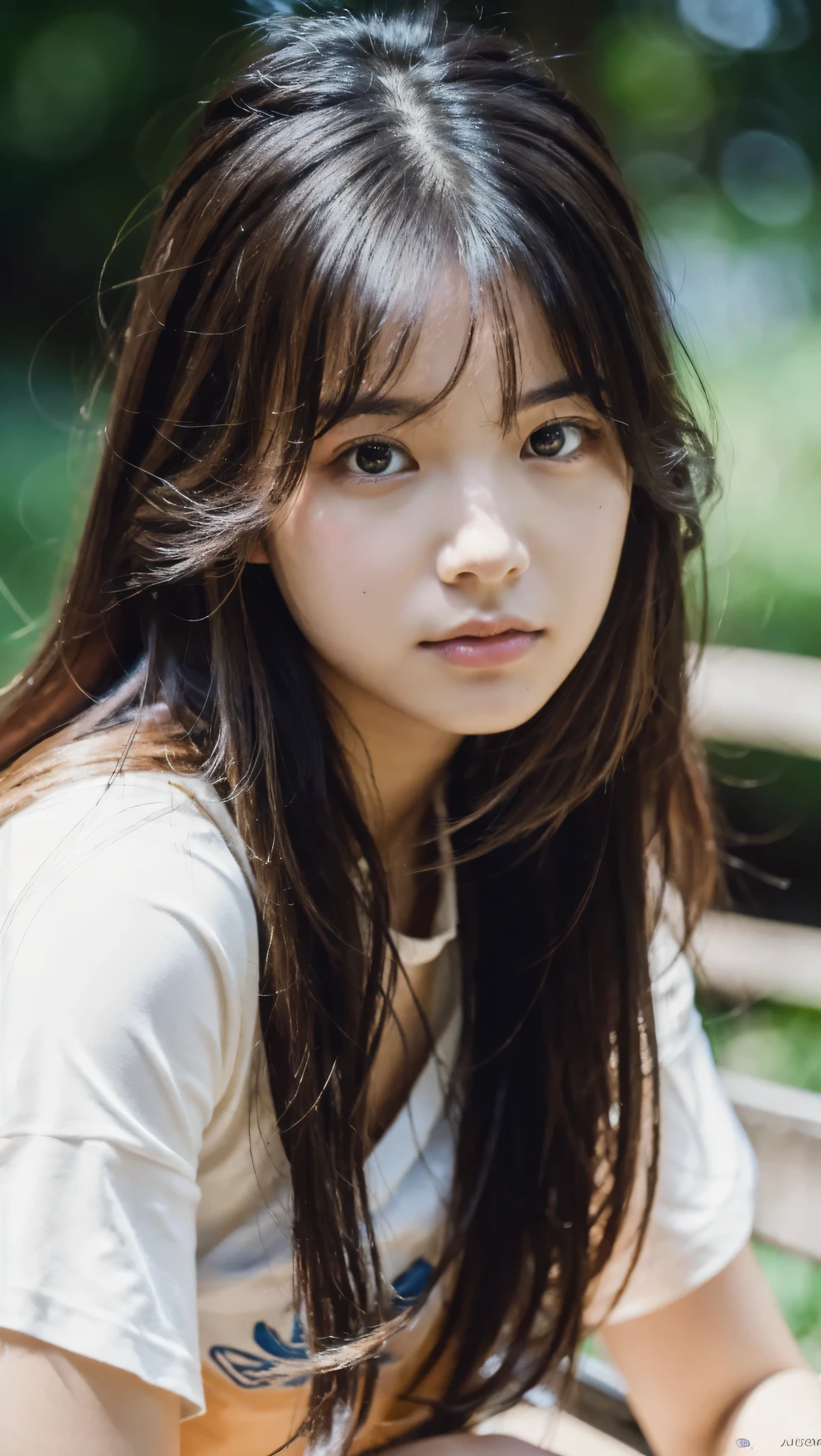 (Raw photo, highest quality), (8K, highest quality, masterpiece: 1.2), Super detailed, super resolution, beautiful girl, messy hair, sleepy look,