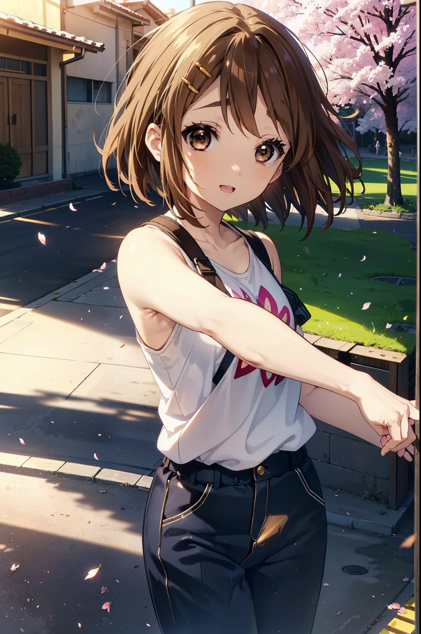 highest quality,Best Image,Japanese,Small breasts,Brown hair long,,Beautiful girl,smile,Tank top,Shorts,ponytail