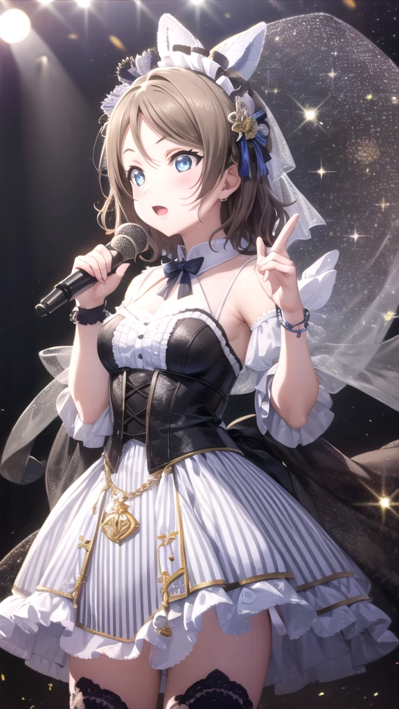 (((Perfect pixel, Perfect details))), Single, 1girl, You are Watanabe, Uranohoshi , dress, stage love live, sing, 