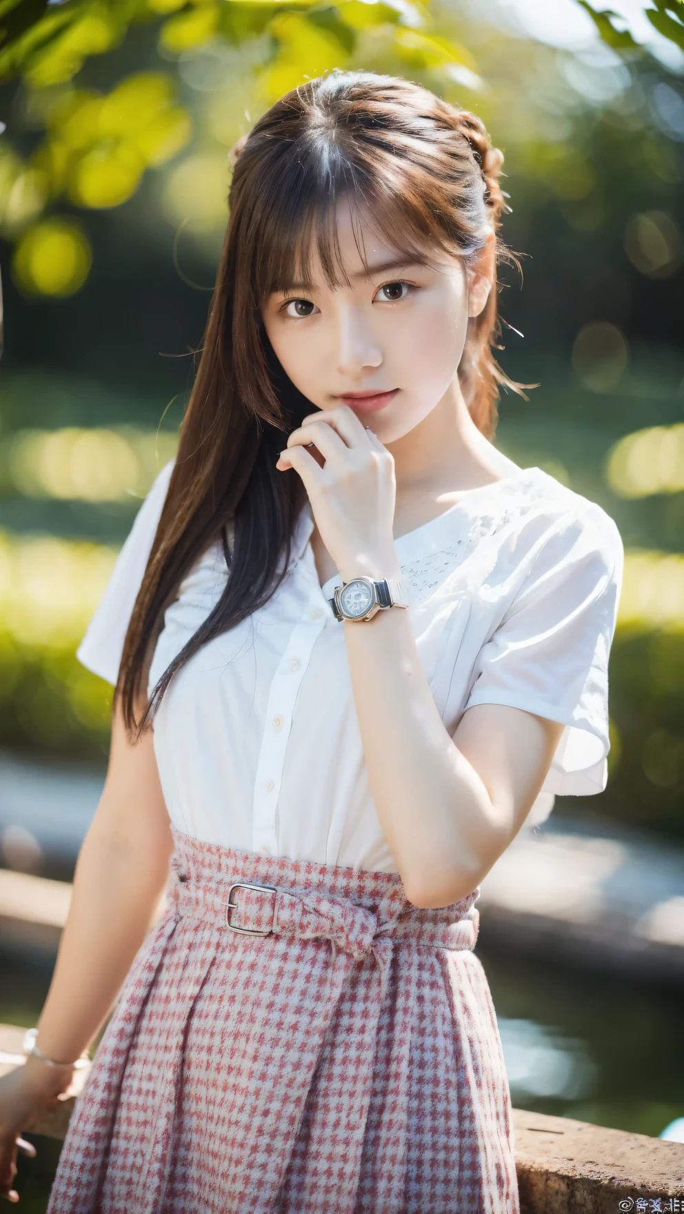 (Raw photo, highest quality), (K, highest quality, masterpiece: 1.2), Super detailed, super resolution, beautiful girl, watch,