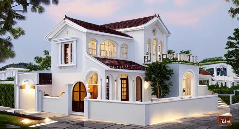 (masterpiece, best quality:1.2), KTH Villa - Classic long, villa, classical style 