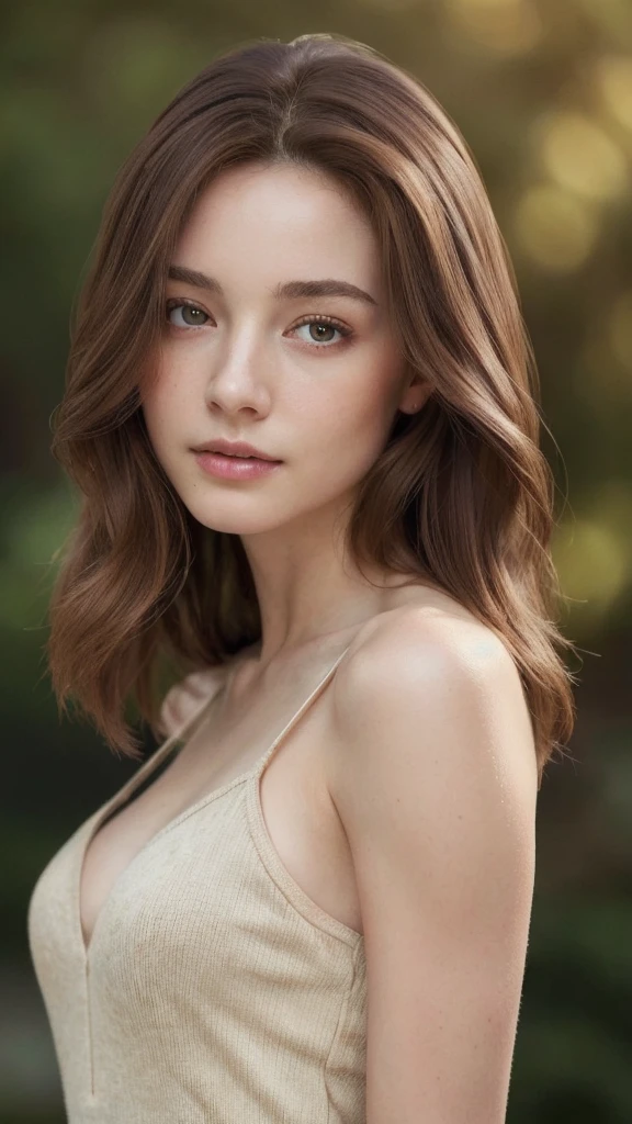 ((Top Quality, 8k, Masterpiece: 1.3)), Cute 1 Woman, Slender Abs: 1.3, ((Light Brown Hair, Small: 1.2)), Highly Detailed Face and Skin Texture, Detailed Eyes, Double Eyelids, Arms with Poor Breasts, (Ultra High Definition: 1.2), (Photorealistic: 1.4), (8k, RAW Photos: 1.2) , full body waist up pose , various shot angle
