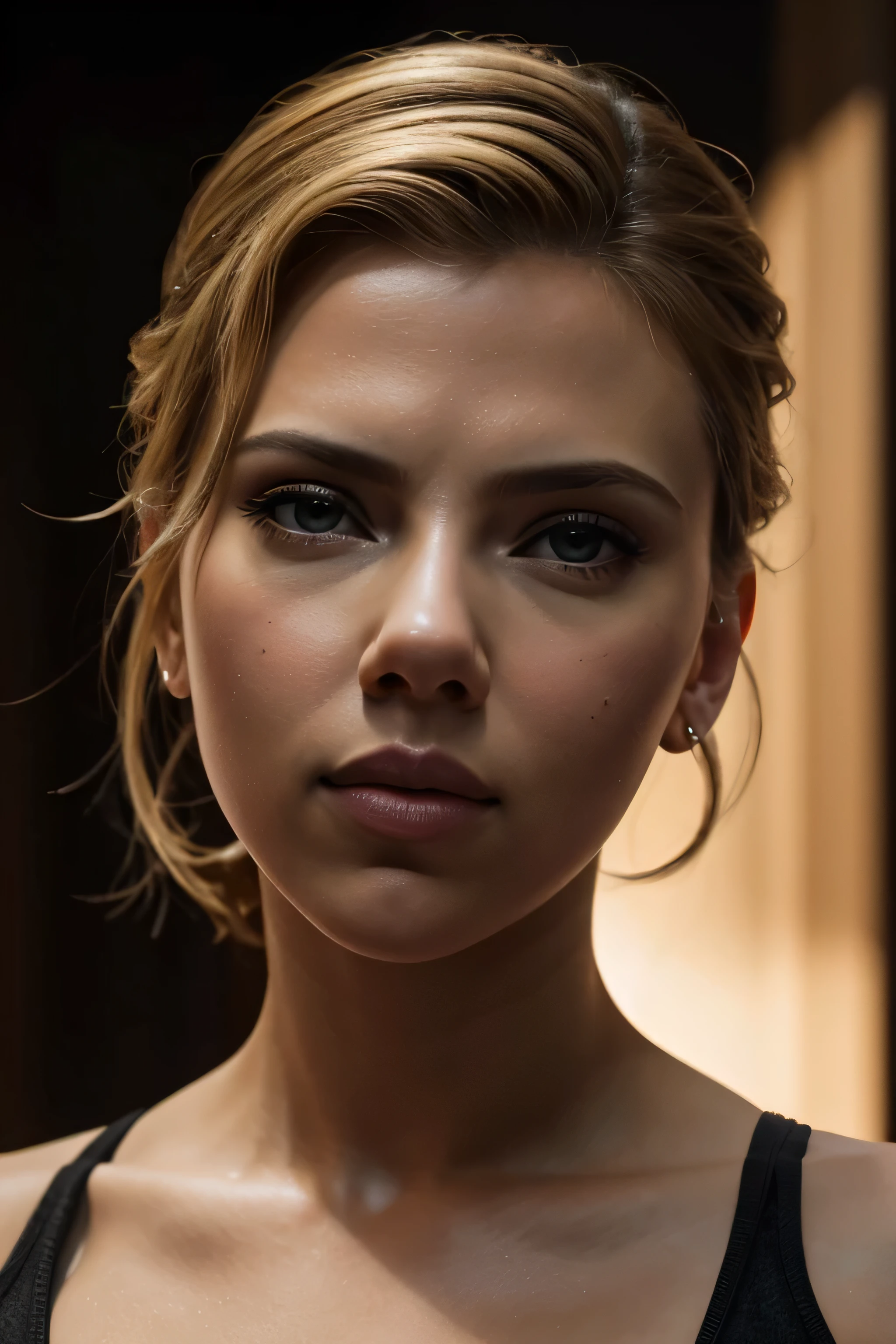 Scarlett Johansson,  bathrooms, pechos grandes, dynamic pose, 3D, (8k), textura detallada,(hiperdetallado), (photo realista), cinematographic light, cinematographic action, Muy detallado, realista, isometric, cuerpo completo, En el marco de, driven expression, tema oscuro, (extremadamente detallado eyes), detailed symmetric realista face, extremadamente detallado natural texture, Obra maestra, extremadamente detallado, Asombroso, buen detalle, Colores ricos, hyper realista lifelike texture, dramatic lighting, Motor irreal, trend at the art station, photo realista, foto cruda, alta calidad, high resolution, sharp focus, extremadamente detallado, cinematographic lighting, 8k, High Definition, cinematographic, neopreno, Motor irreal 5, ultra sharp focus