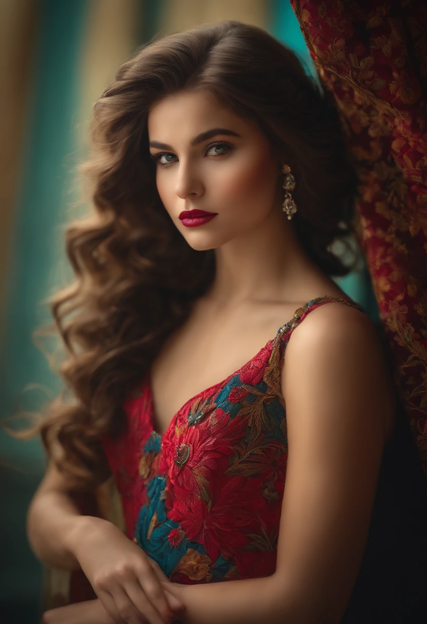 a girl in a dress 