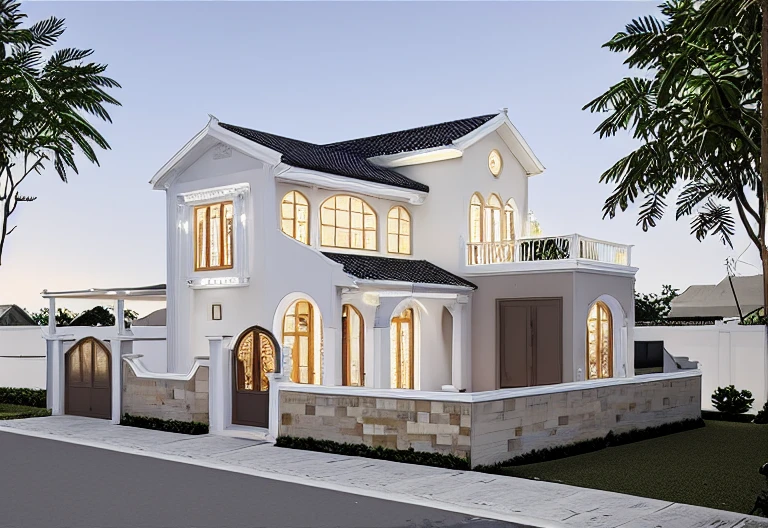 (masterpiece, best quality:1.2), KTH Villa - Classic long, villa, classical style 