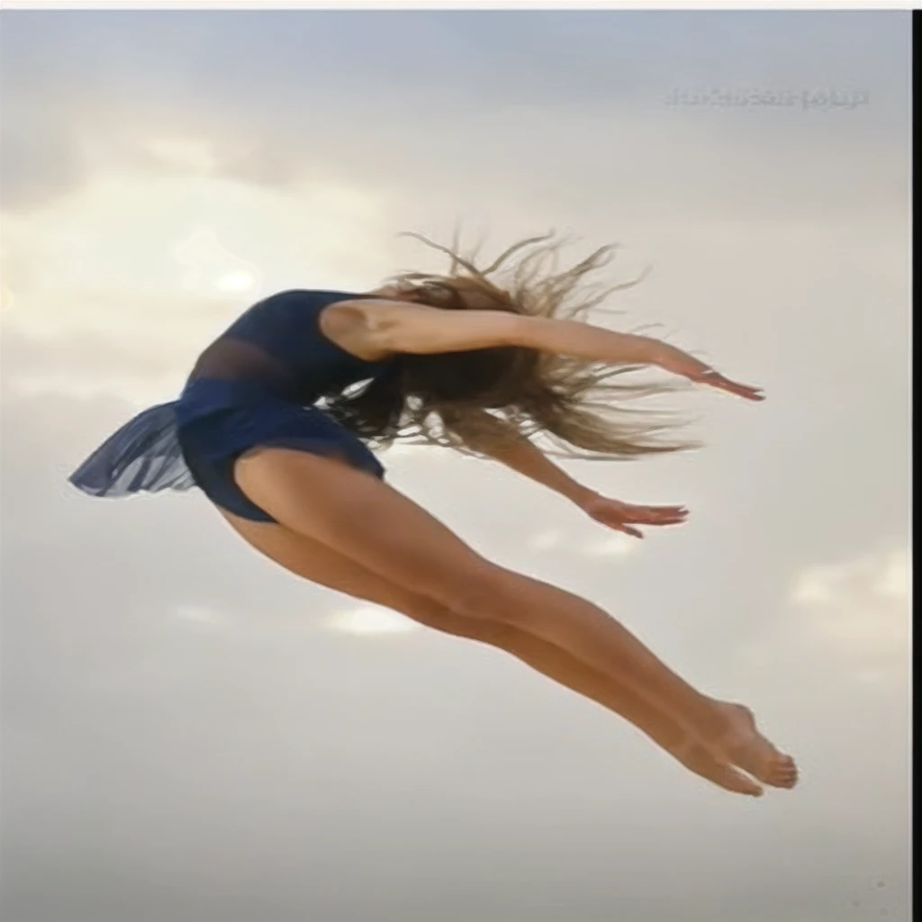 Alafid woman in blue dress jumping in the air, Jumping and floating, Inspired by Elisabeth Polunin, She floats in the air, Modern Dance, dramatic floating pose, jump, jump into the air, Dramatic magic levitation pose, Floating above the ground, A woman floating in mid-air, dynamic dance photography