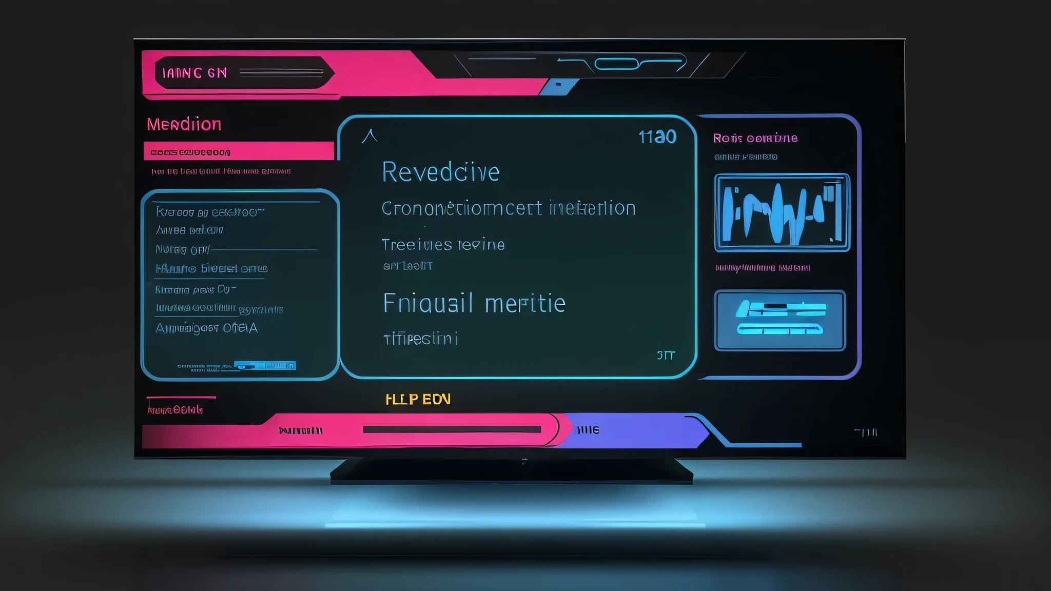 A medical HUD. Futuristic screen LED menu.