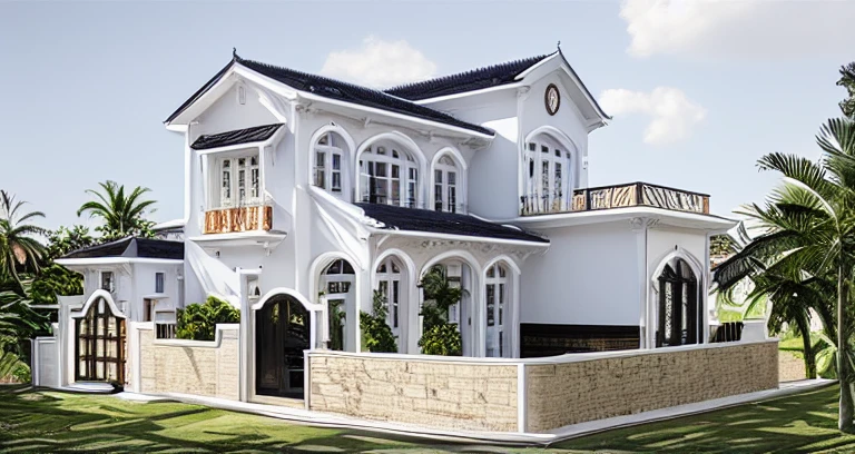 (masterpiece, best quality:1.2), KTH Villa - Classic long, villa, classical style 