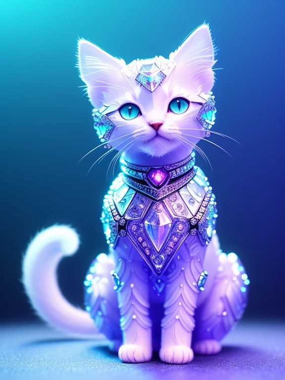 A cute crystal kitten，made of crystals, full bodyesbian, 4K, (Cyborg:1.1), ([Tail|thin linework]:1.3), (intricately details), hdr, (intricately details, Super detail:1.2), Cinematography, centering, Cute kitten made of crystal, 4K, (Cyborg:1.1), ([Tail|thin linework]:1.3), (intricately details), hdr, (intricately details, Super detail:1.2), Cinematography, centering