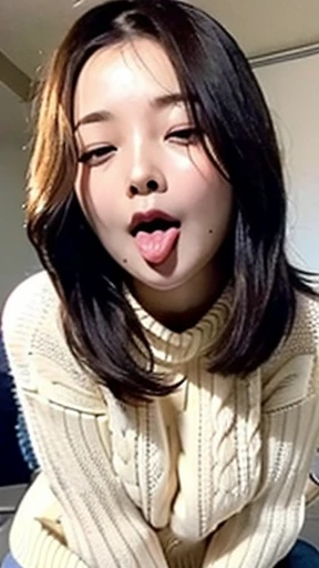 (Highest Resolution, clear_Image 1.2) 、(Beautiful girl with golden ratio face)、(18-year-old girl)、(very vivid eyes、wolf eyes 1.2)、wonderful, Tabletop, Attention to detail, Lip gloss、(((Twin-tailed rabbit style)))、Very beautiful girl、 alone, Beautiful girl like a model、(Long sleeve sailor suit、Very fine pleated scarf, Beautiful and detailed, Attention to detail nose,((((Licking tongue)))、Top quality photo masterpiece、Amazing realism photography、Surrealist female portraits by David Hockney and Alphonse Mucha,