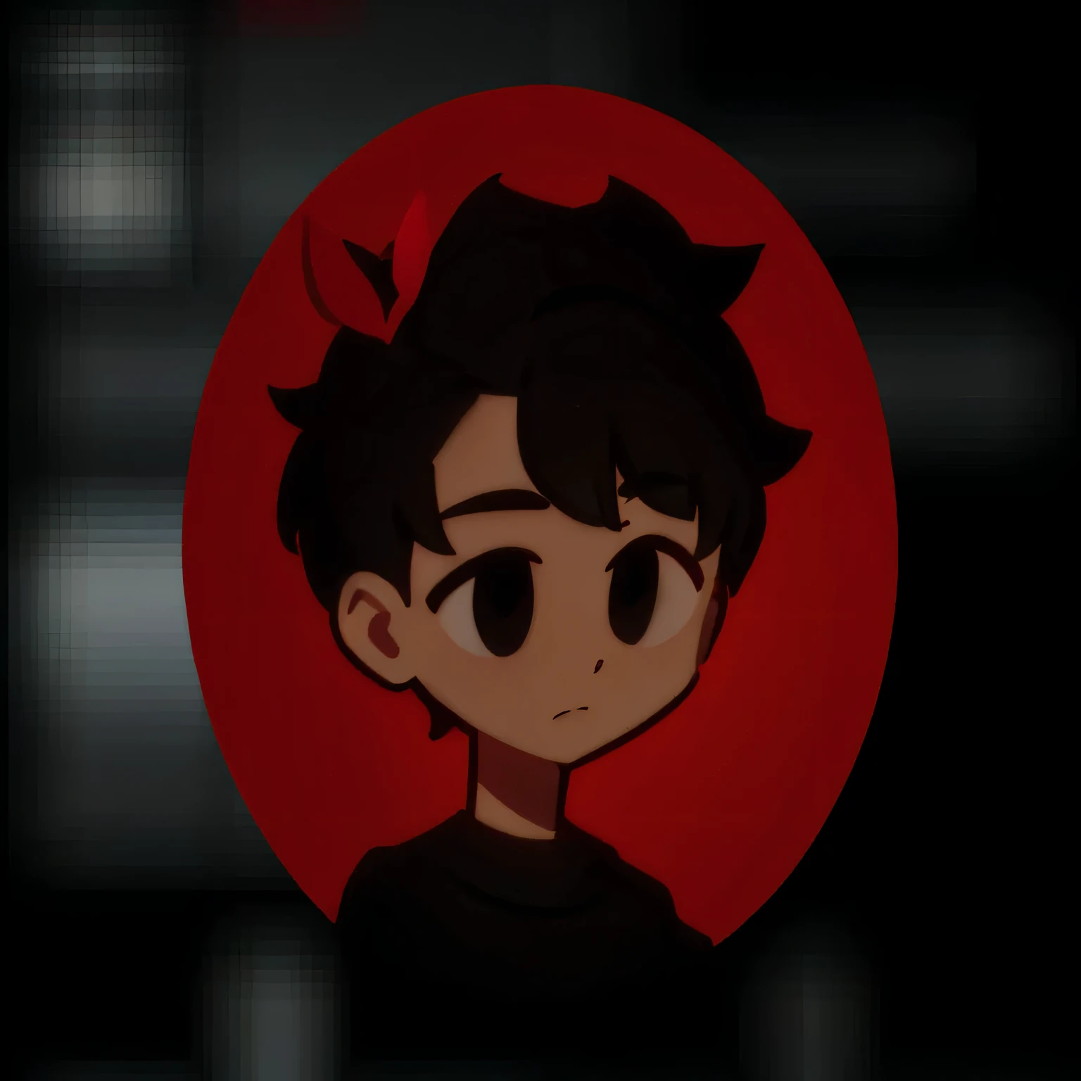 there is a red circle with a cartoon boy with a plant on his head, foto de perfil de discordia, 2d icon, tiro en la cabeza de medio cuerpo, cartoon aesthetic, discordia pfp, algo de desenfoque de fondo, unknown art style, cel - shading art style, retrato lofi, estilo animado, arte al estilo de joshy sly, character icon, estilo tyler jacobson, cuchilla del grupo de drenaje