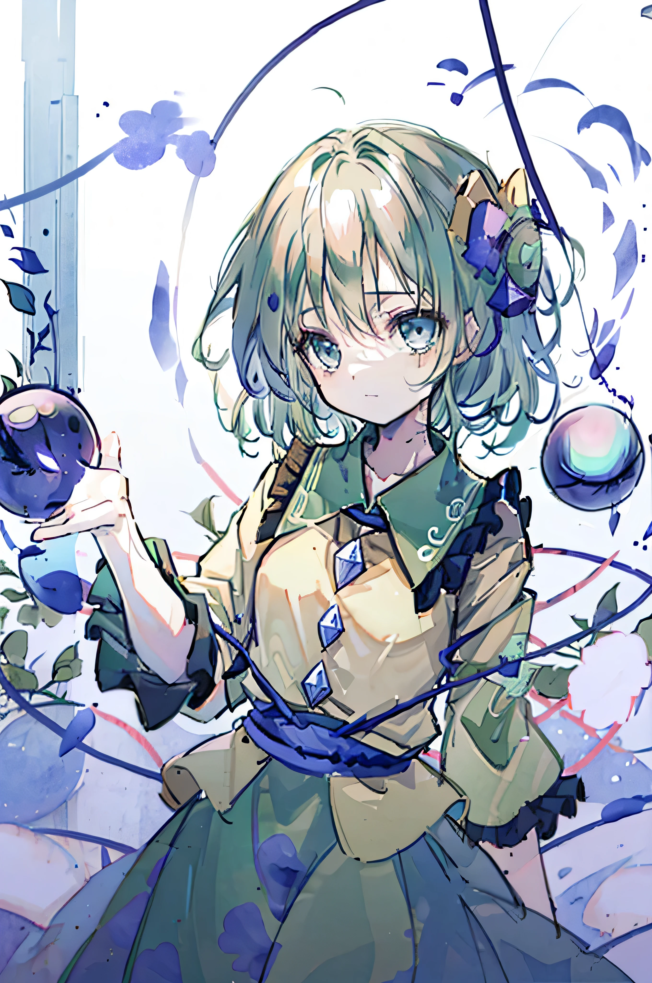 (Best image quality),Koishi Komeiji Touhou Project, sad, performer, milky way