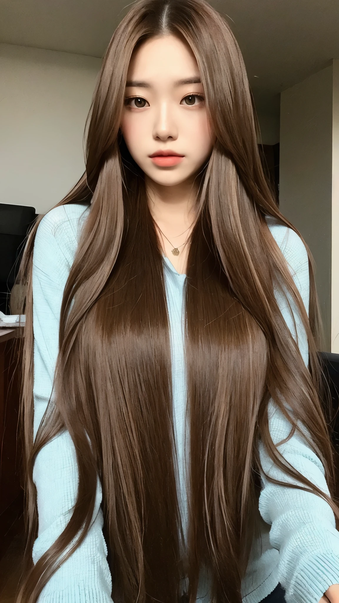 Straight long hair 
