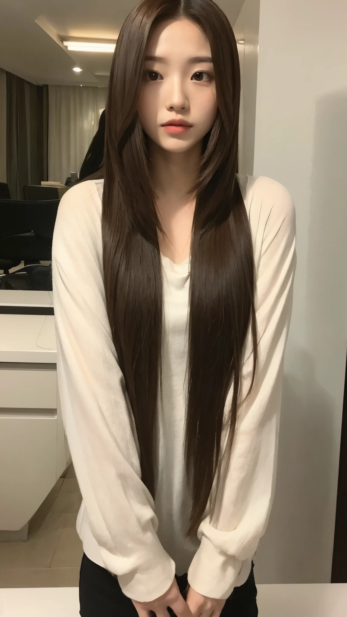 Straight long hair