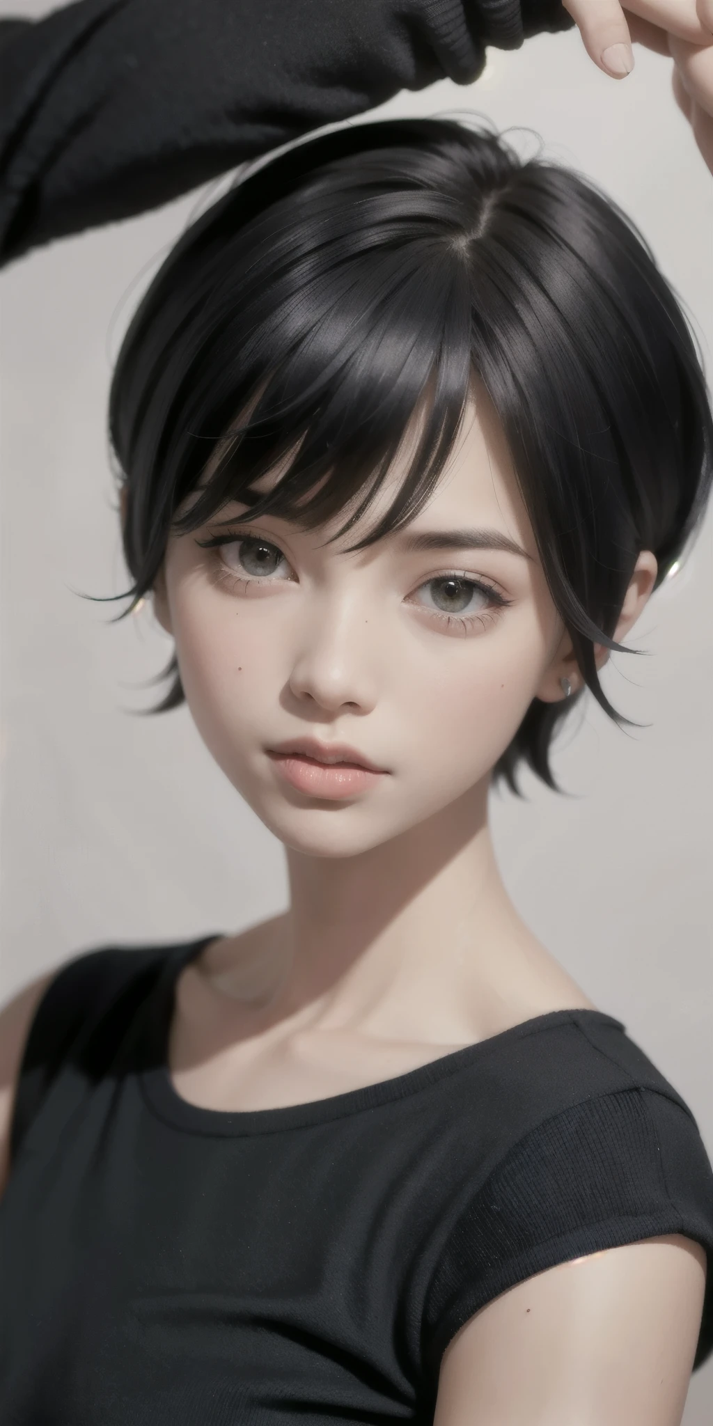 Pixie cut black hair
