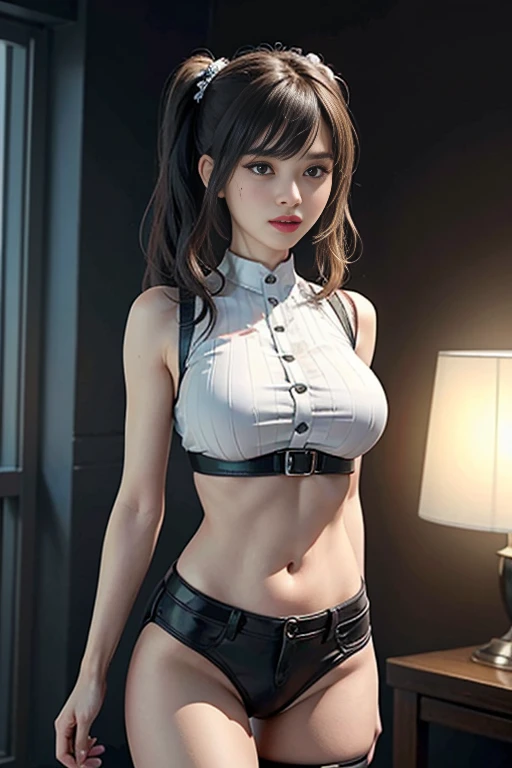 alone, Ultra HD Photos, (((Front view))),Symmetrical face,smile,Beautiful woman portrait,(((The body was wrapped in black tape.)))、(((Completely naked,choker,))),(((Beautiful breasts are visible))),(((Beautiful nipples are visible))),(((I can see your crotch,Crotch crack,Show your crotch,))), color々Hairstyle,Unreal Engine 5 8K UHD, ,, Iconic Characters, Smooth Skin, ,Beautiful legs,highest quality, masterpiece, Official Art, Unified 8k wallpaper, Very detailed, Sharp focus, Dynamic pose, Body parts, No extra limbs, Anatomy, to be precise、Stand with your legs apart,,Lift your hands and show your armpits,Hands lightly open behind head,