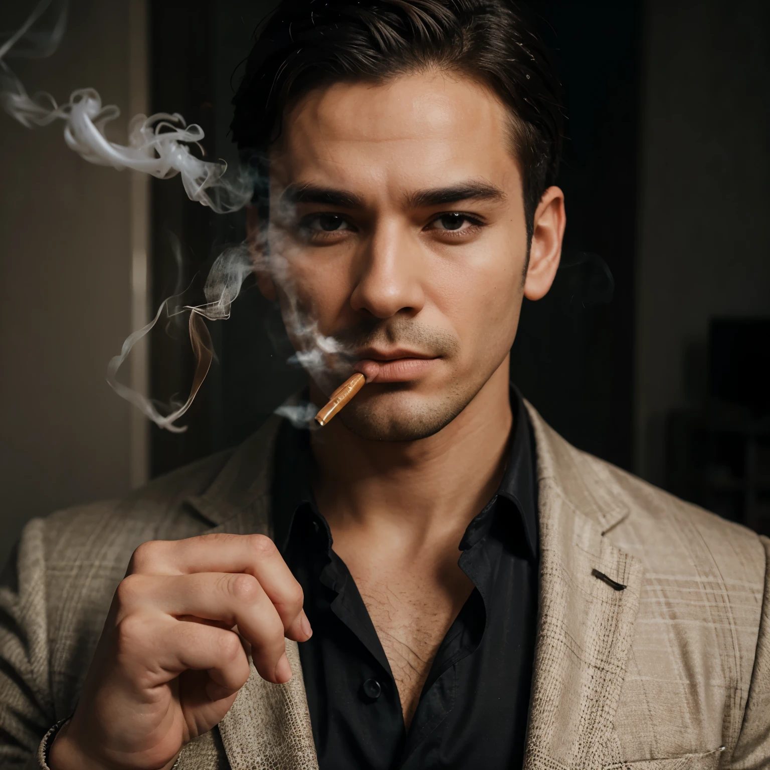 masculine man smoking