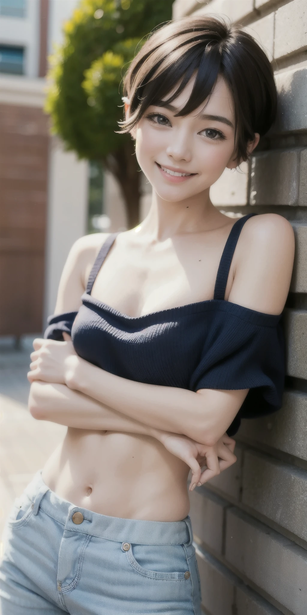 Pixie cut smile