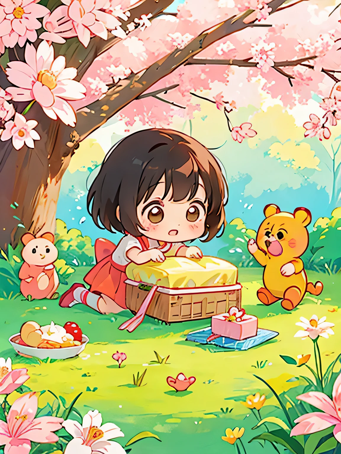 Momoko Sakura Style, Kawaii Design, Chibi Maruko-chan、Chibi, Pooh、picnic