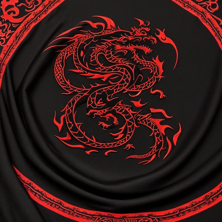 a black t - shirt with a red dragon on the front, graphic tees, black and red only, a red dragon, red dragon, majestic japanese dragon, fire flaming dragon serpent, smooth chinese dragon, dragon design language, china silk 3d dragon, black and red only!!!, chinese dragon, a dragon, ''dragon breathing fire, dragon, dragon-inspired cloth robes