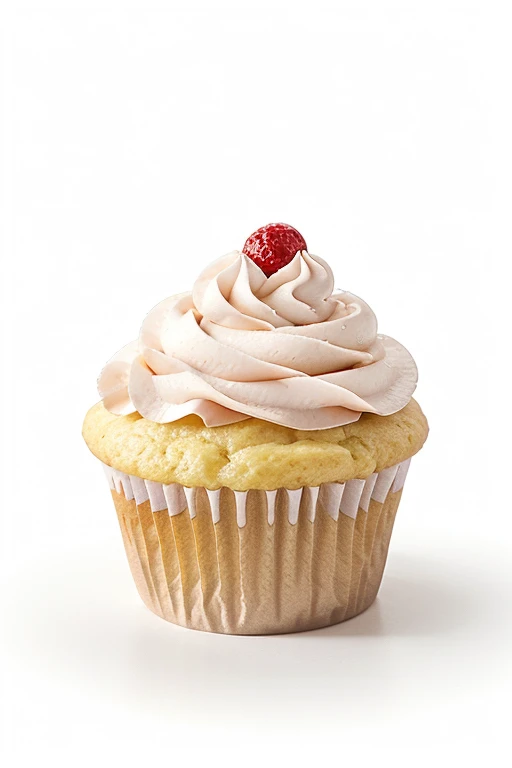 Describe the adorable cupcake clipart nestled on a pristine white background.