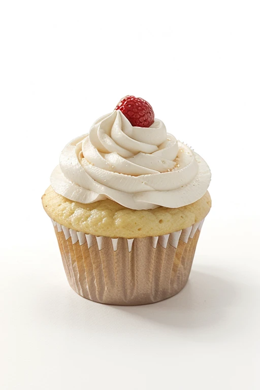 Describe the adorable cupcake clipart nestled on a pristine white background.